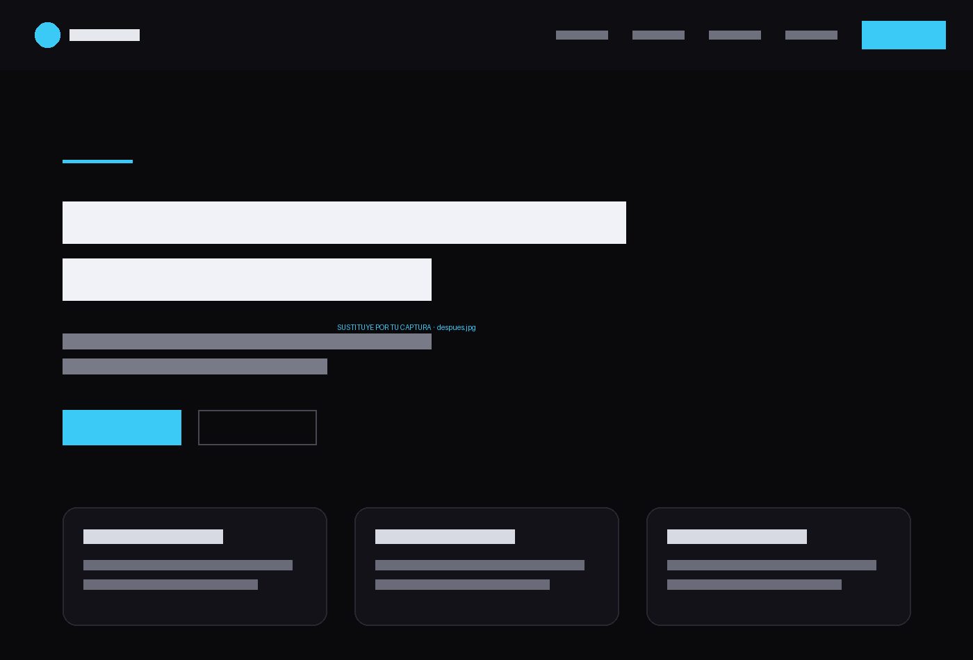 Captura de la web nueva tras el rediseño
